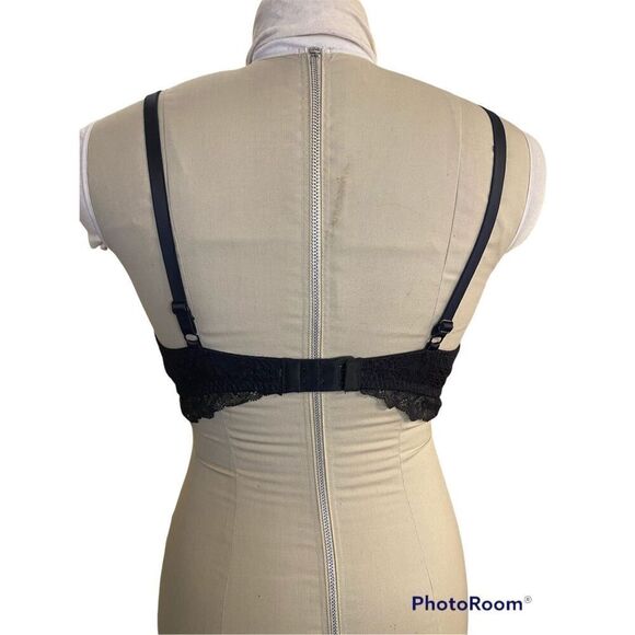 PINK Victoria’s Secret Lace Wireless Push Up Bra Black - Picture 3 of 9